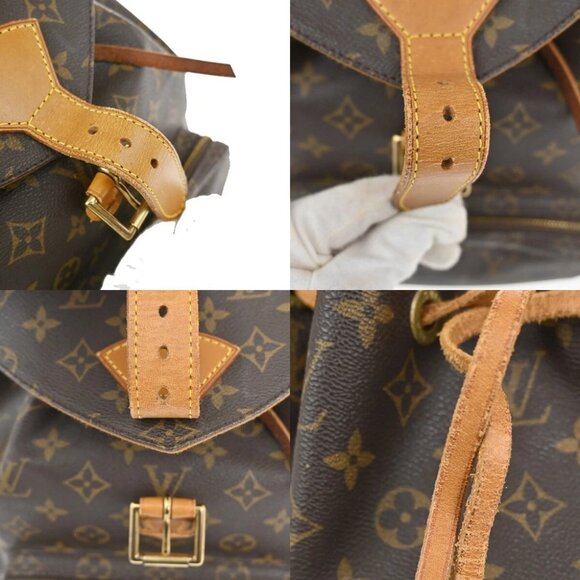 LOUIS VUITTON Montsouris GM Backpack Bag Monogram Leather Brown - Picture 14 of 15